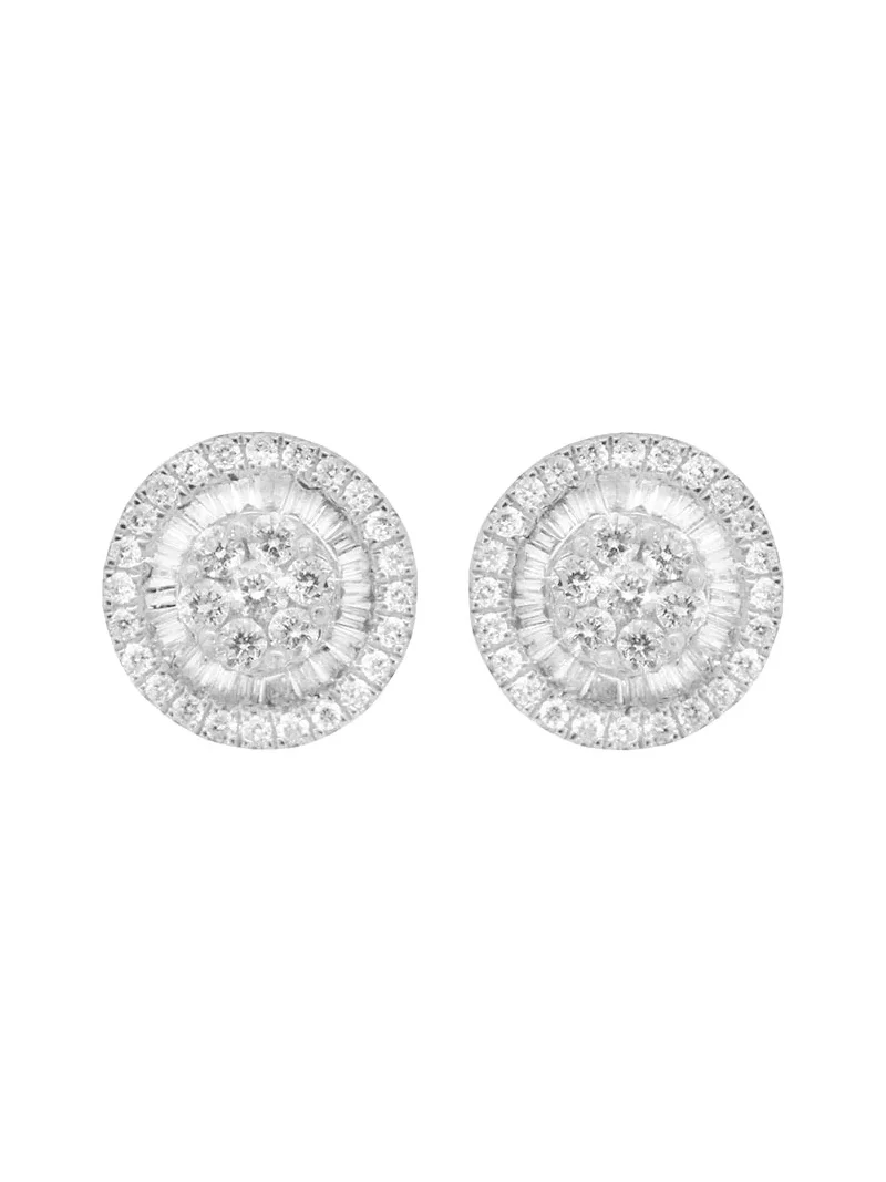 0.76ct Diamond 18K Gold Illusion Set Stud Earrings