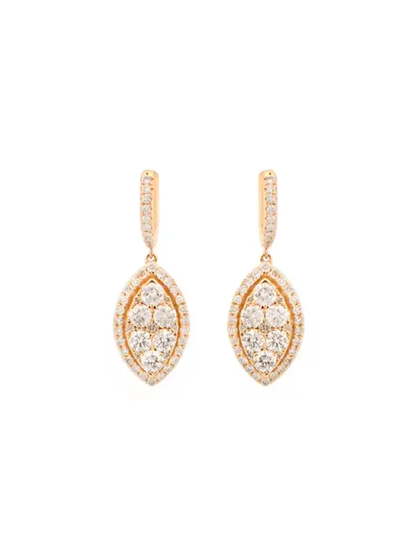 0.76ct Diamond 18K Gold Pave Marquise Dangle Drop Earrings 0.76ct Diamond 18K Gold Pave Marquise Dangle Drop Earrings