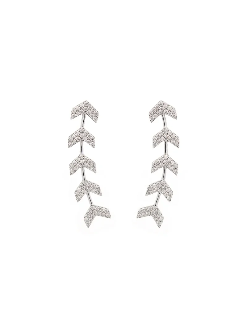 0.80ct Diamond 18K Gold Arrow Climber Earrings
