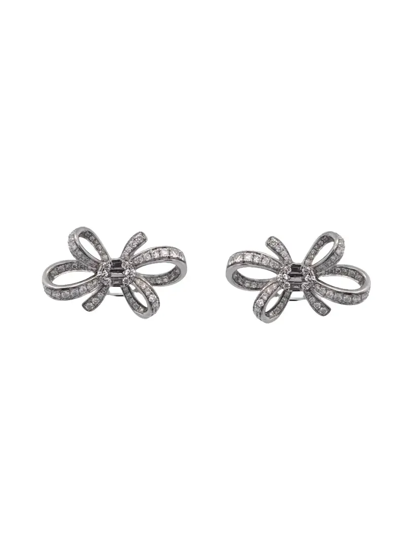 0.80ct Diamond 18K Gold Bow Earrings 0.80ct Diamond 18K Gold Bow Earrings