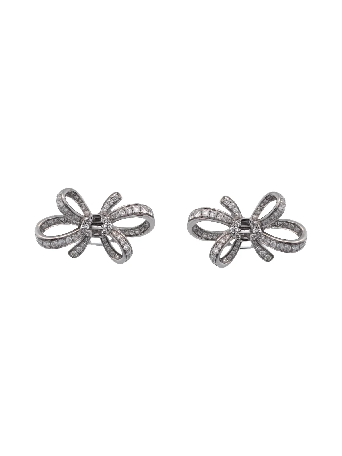 0.80ct Diamond 18K Gold Bow Earrings