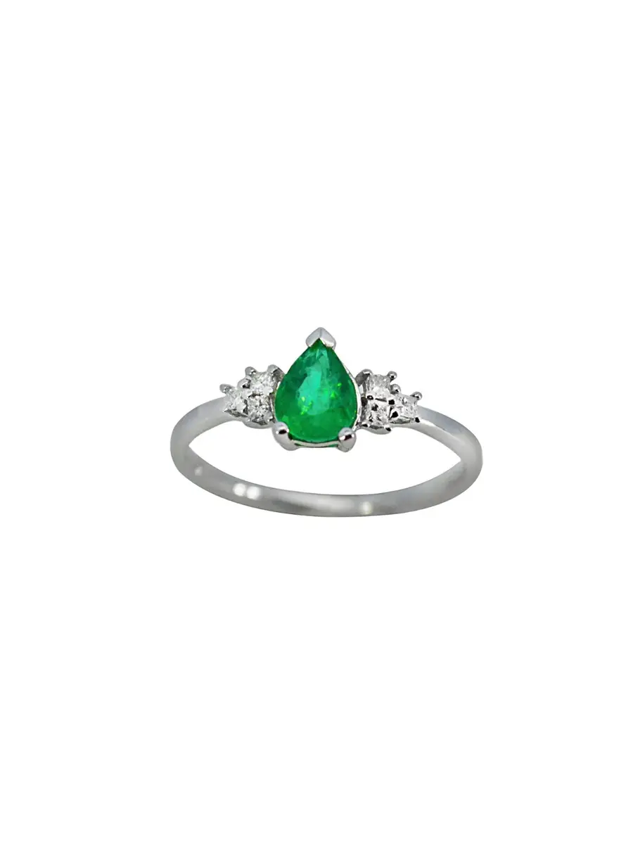 Wish Fine Jewelry 0.81ct Diamond Emerald 14K Gold Classic Ring | Image 1 Wish Fine Jewelry 0.81ct Diamond Emerald 14K Gold Classic Ring | Image 1