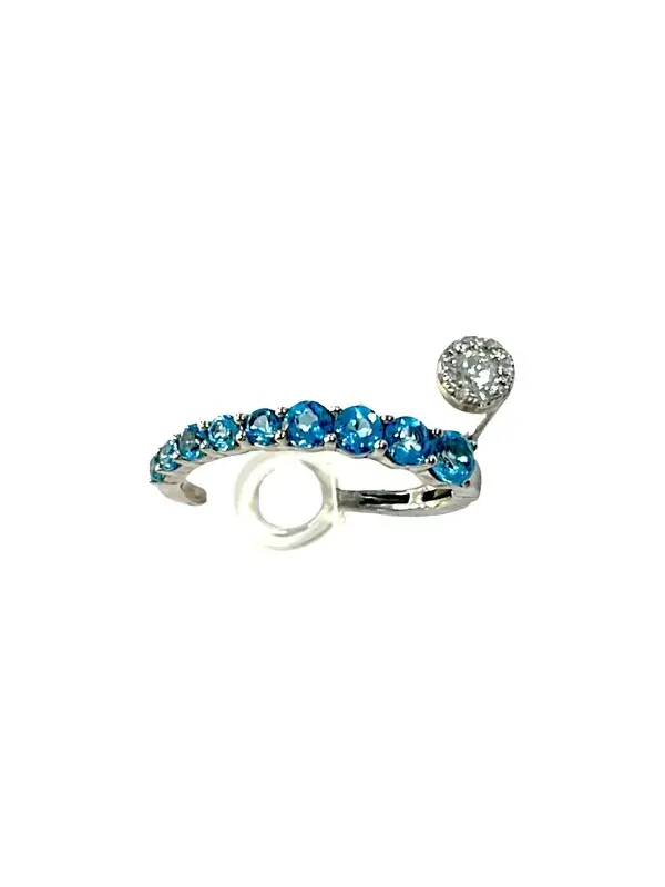 0.83cts Diamond Blue Topaz 18K Gold Earcuffs 0.83cts Diamond Blue Topaz 18K Gold Earcuffs