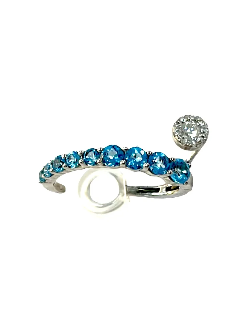 0.83cts Diamond Blue Topaz 18K Gold Earcuffs 0.83cts Diamond Blue Topaz 18K Gold Earcuffs