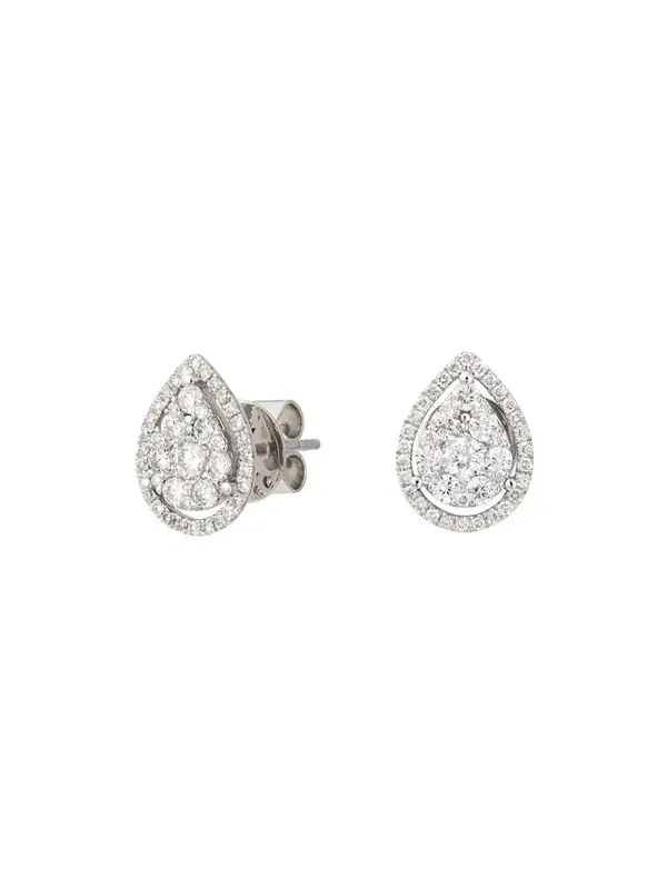 0.86ct Diamond 18K Gold Drop Shaped Earrings