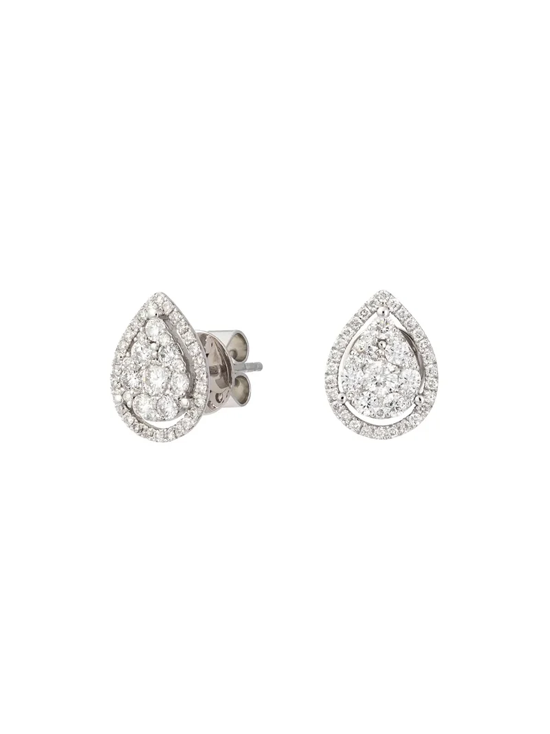 0.86ct Diamond 18K Gold Drop Shaped Earrings 0.86ct Diamond 18K Gold Drop Shaped Earrings