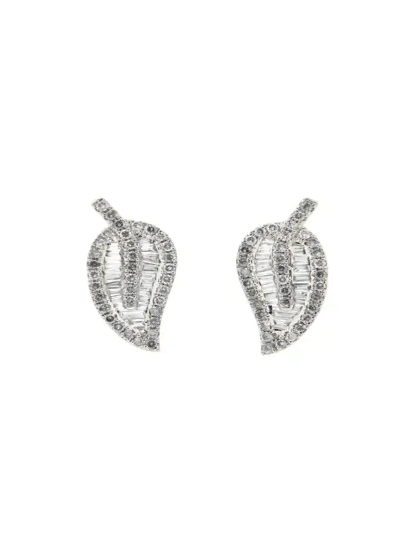 0.86ct Diamond 18K Gold Leaf Stud Earrings 0.86ct Diamond 18K Gold Leaf Stud Earrings