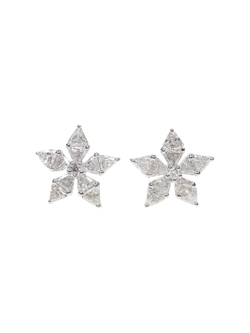 0.88ct Diamond 18K Gold Flower Earrings 0.88ct Diamond 18K Gold Flower Earrings
