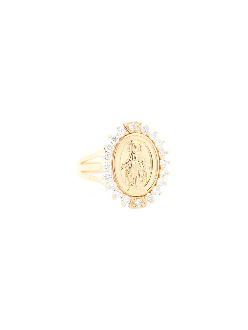0.90ct Diamond 18K Gold Our Lady of Grace Ring