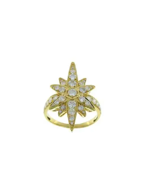0.90ct Diamond 18K Gold Wind Rose Ring