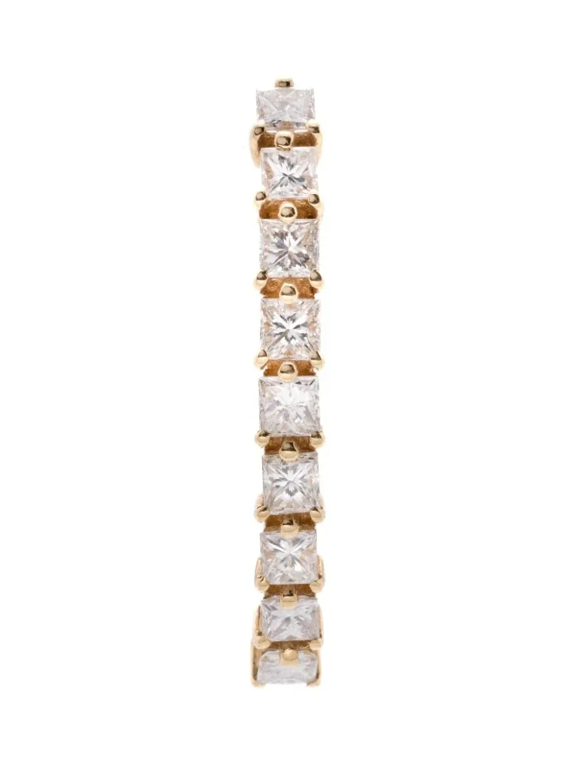Wish Fine Jewelry 0.90cts Diamond 18K Gold Princess Cut Suspender Bar Earrings