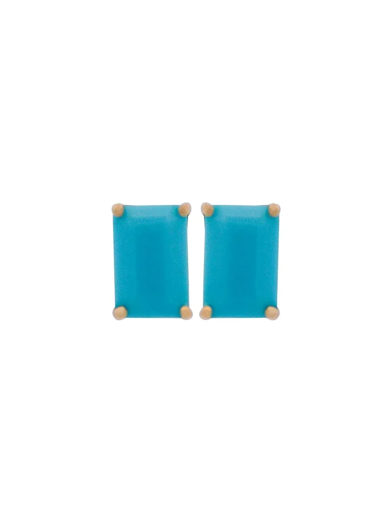 0.97ct Turquoise 18K Gold Stud Earrings