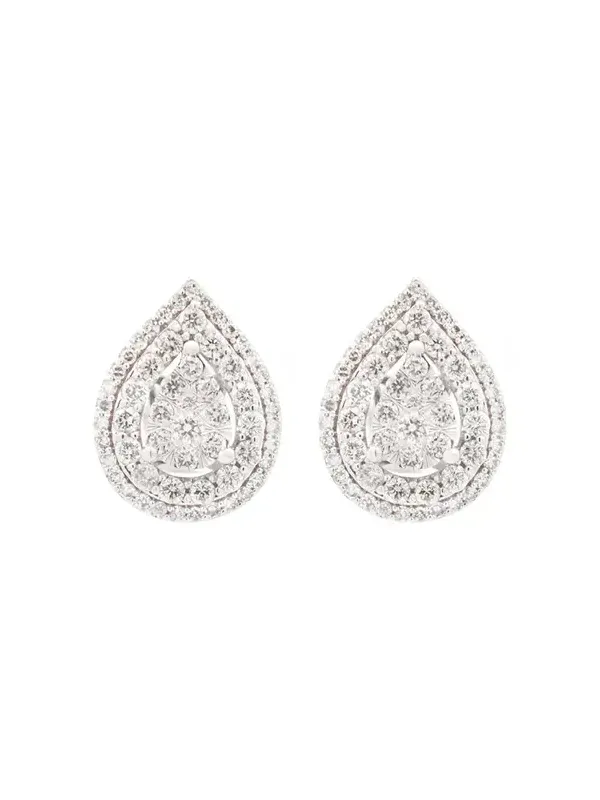 1.00ct Diamond 14K Gold Pear Cluster Stud Earrings
