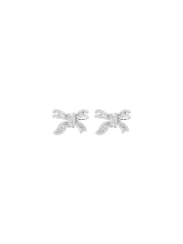1.00ct Diamond 18K Gold Bow Earrings