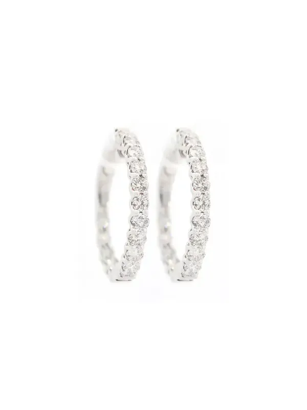 1.00ct Diamond 18K Gold Hoop Earrings 1.00ct Diamond 18K Gold Hoop Earrings