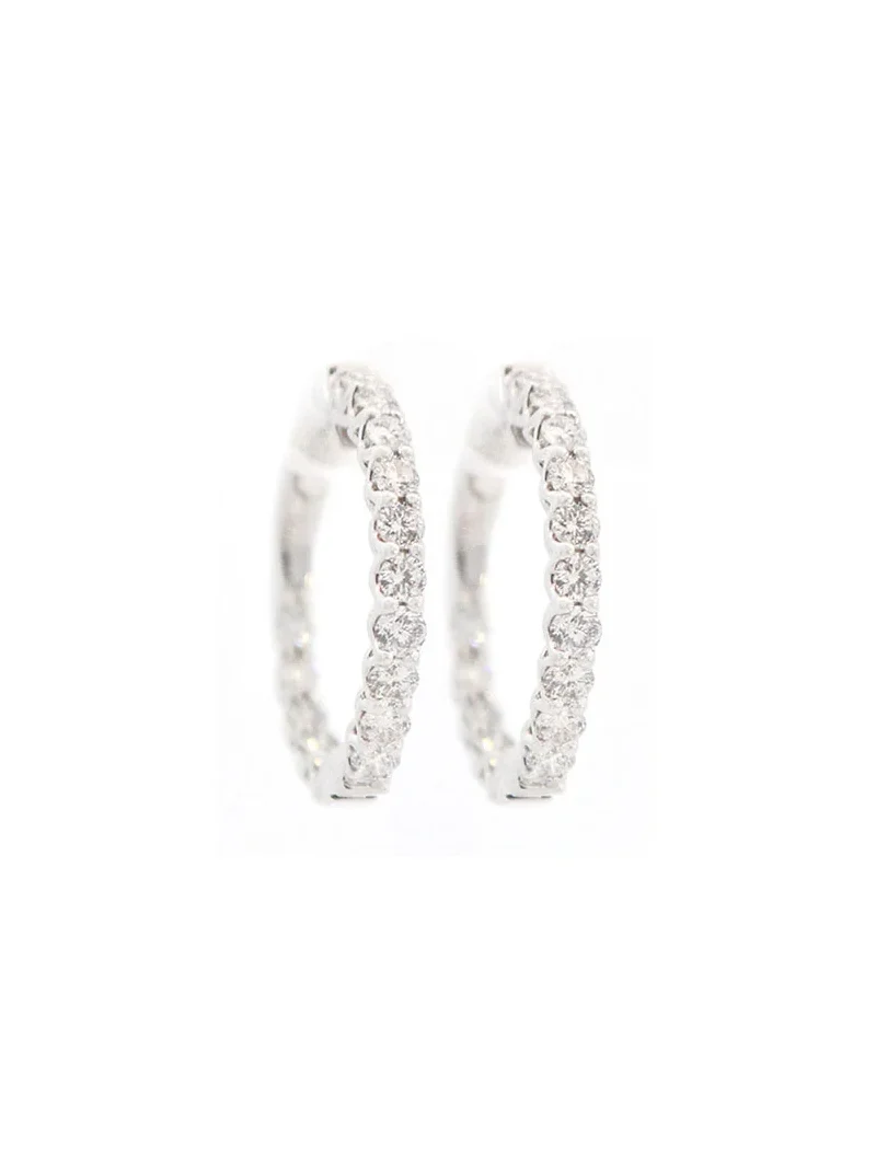 1.00ct Diamond 18K Gold Hoop Earrings 1.00ct Diamond 18K Gold Hoop Earrings