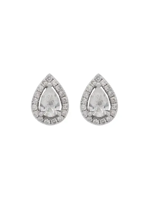 1.00ct Diamond 18K Gold Pear Halo Stud Earrings 1.00ct Diamond 18K Gold Pear Halo Stud Earrings