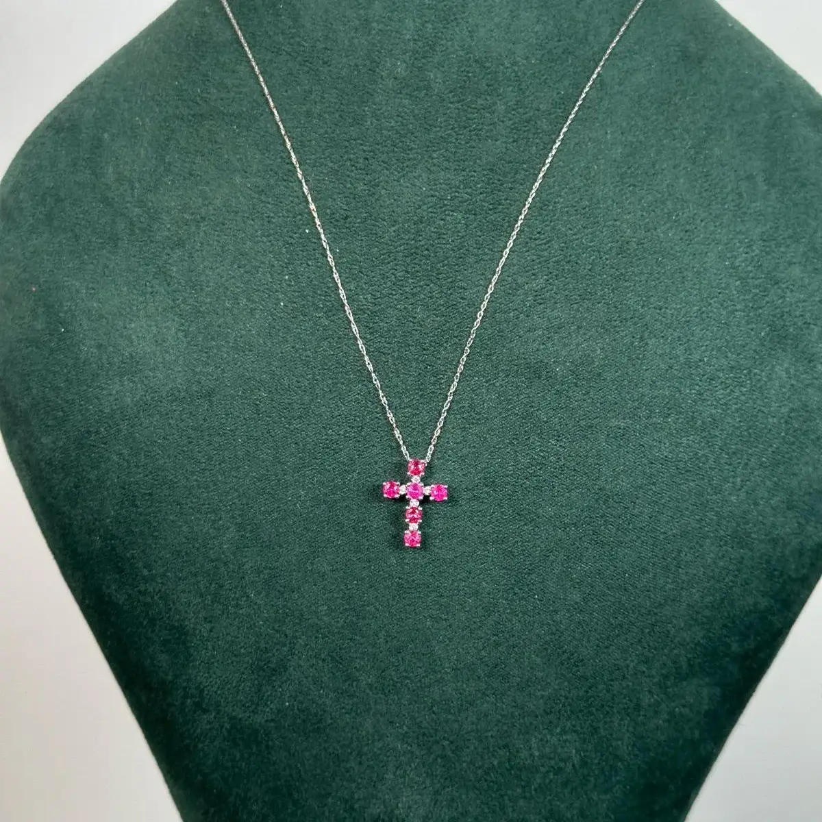 Wish Fine Jewelry 1.00ct Ruby 14K Gold Cross Necklace | Thumbnail 2 Wish Fine Jewelry 1.00ct Ruby 14K Gold Cross Necklace | Thumbnail 2