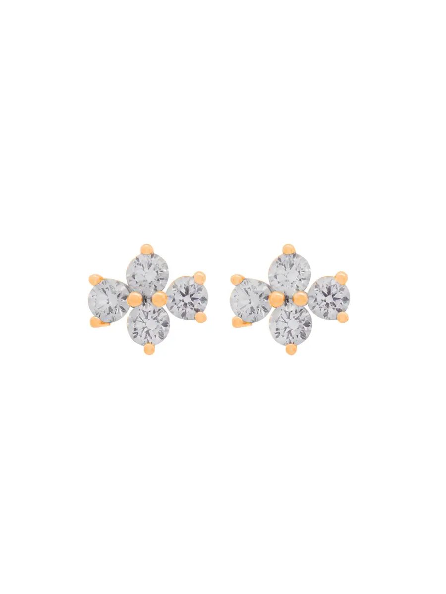 Wish Fine Jewelry 1.02ct Diamond 18K Gold Four Stone Cluster Earrings | Thumbnail 5