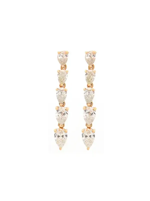 1.08ct Diamond 18K Dangle Drop Gold Earrings