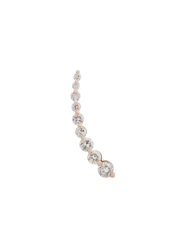 1.0ct Diamond 14K Gold Graduated Climber 01 side Earrings 1.0ct Diamond 14K Gold Graduated Climber 01 side Earrings