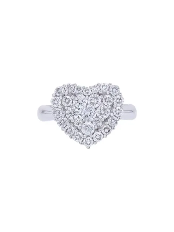 1.0ct Diamond 14K Gold Heart Pave Ring
