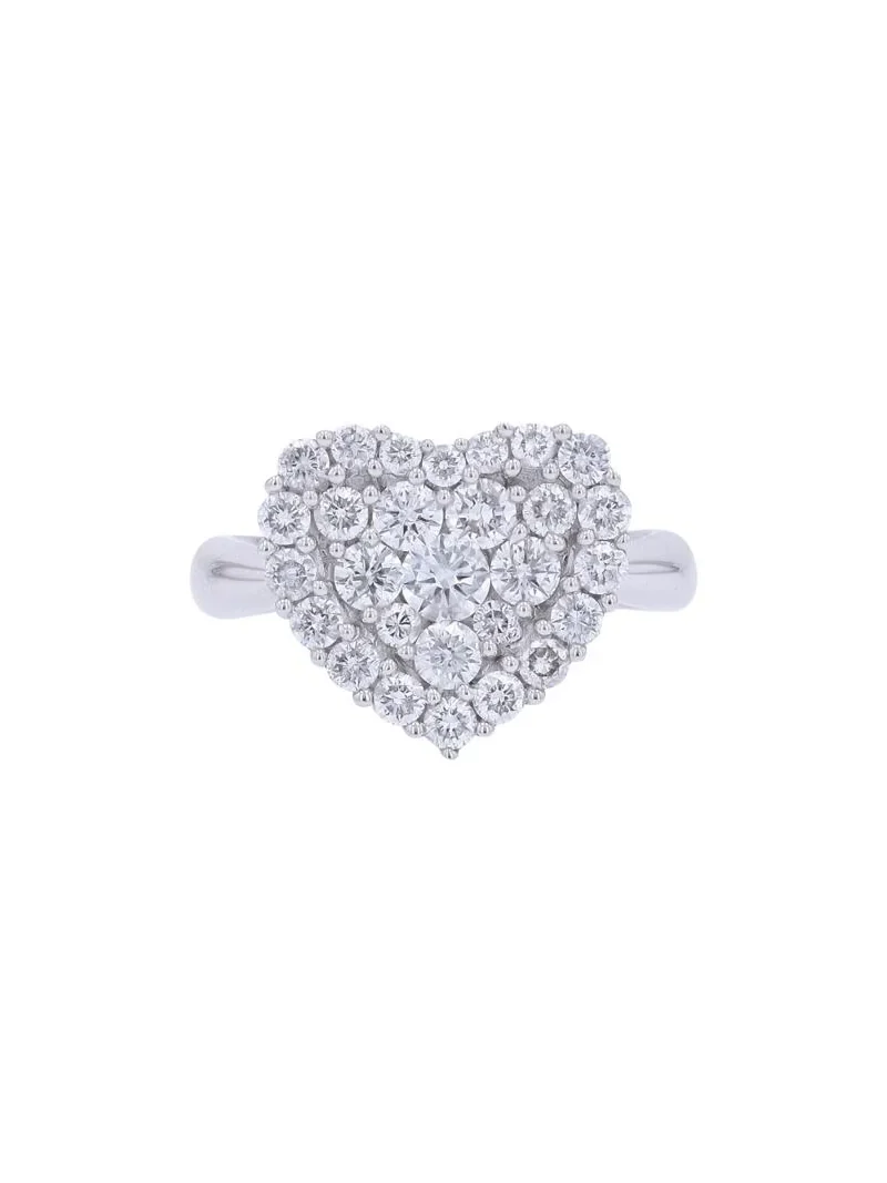 1.0ct Diamond 14K Gold Heart Pave Ring 1.0ct Diamond 14K Gold Heart Pave Ring
