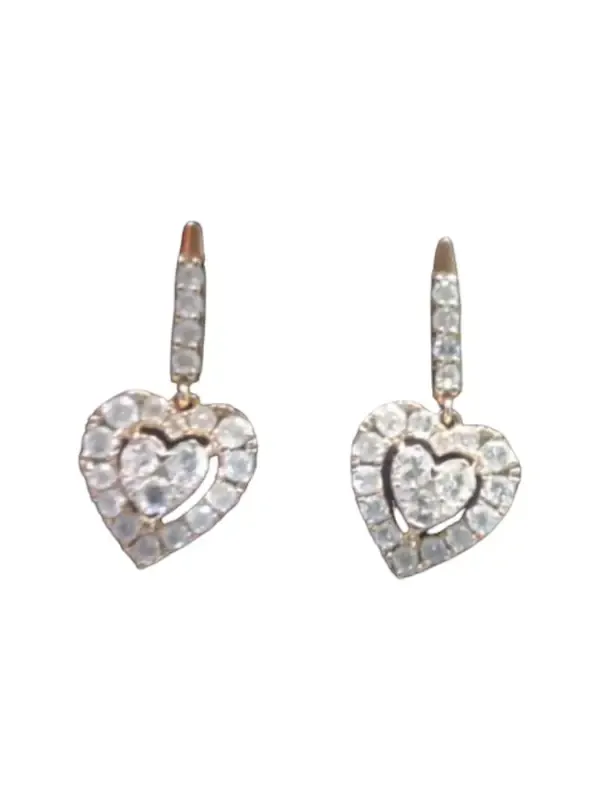 1.0ct Diamond 18K Gold Heart Dangle Earring 1.0ct Diamond 18K Gold Heart Dangle Earring