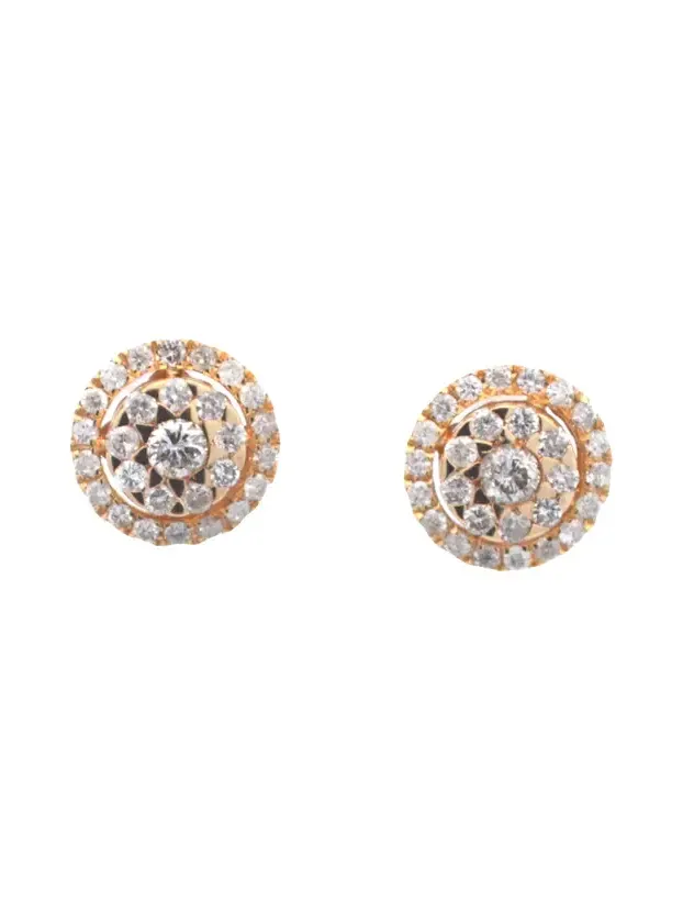 1.0ct Diamond Halo 14K Gold Earrings 1.0ct Diamond Halo 14K Gold Earrings
