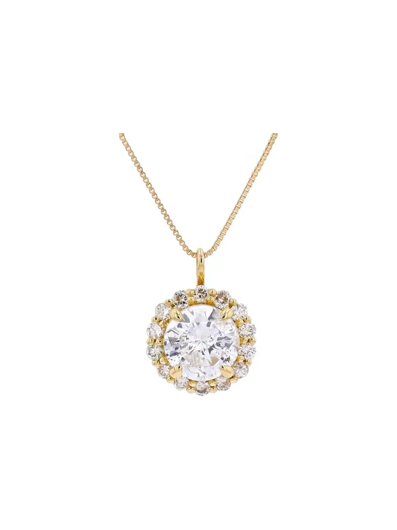 1.17ct Diamond 18K Gold Round Halo Pendant Necklace 1.17ct Diamond 18K Gold Round Halo Pendant Necklace