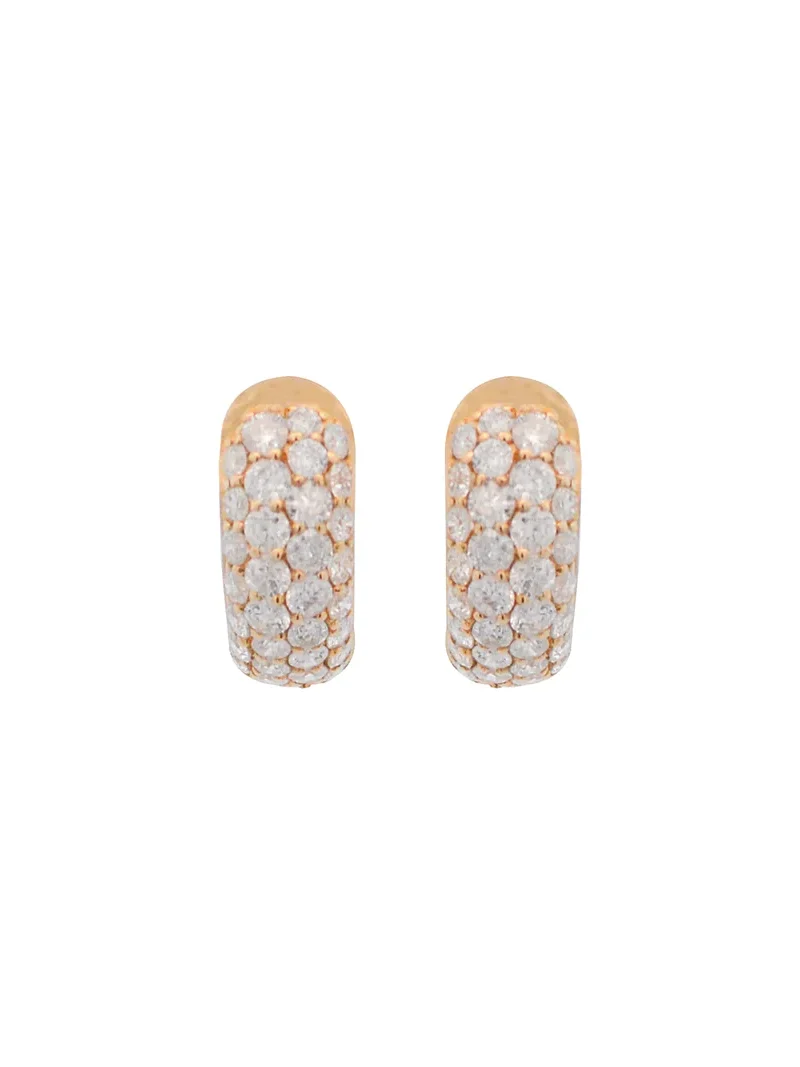 1.20ct Diamond 18K Gold Chunky Pave Huggie Hoop Earrings 1.20ct Diamond 18K Gold Chunky Pave Huggie Hoop Earrings