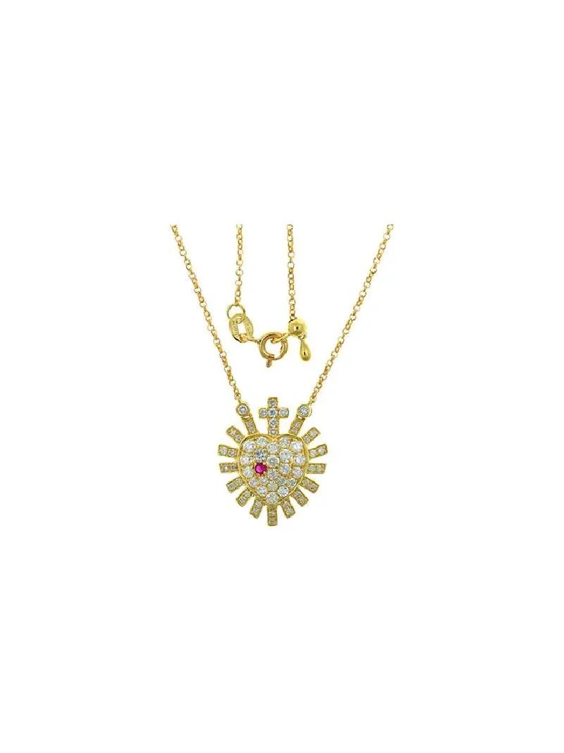 1.25ct Diamond Ruby 14K Gold Heart Necklace 1.25ct Diamond Ruby 14K Gold Heart Necklace