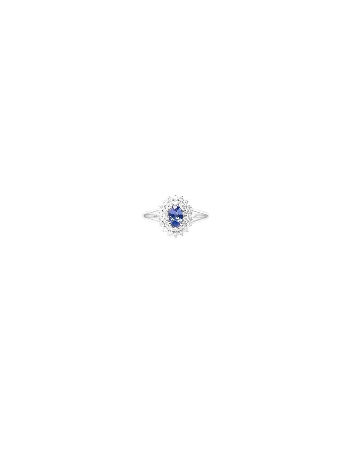 1.25ct Diamond Tanzanite 18K Gold Halo Ring 1.25ct Diamond Tanzanite 18K Gold Halo Ring