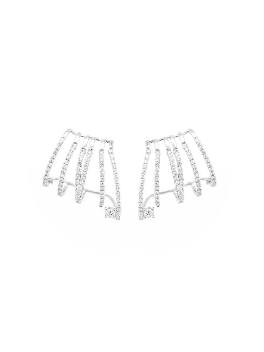 Wish Fine Jewelry 1.32ct Diamond 18K Gold Climber Earrings | Thumbnail 2 Wish Fine Jewelry 1.32ct Diamond 18K Gold Climber Earrings | Thumbnail 2