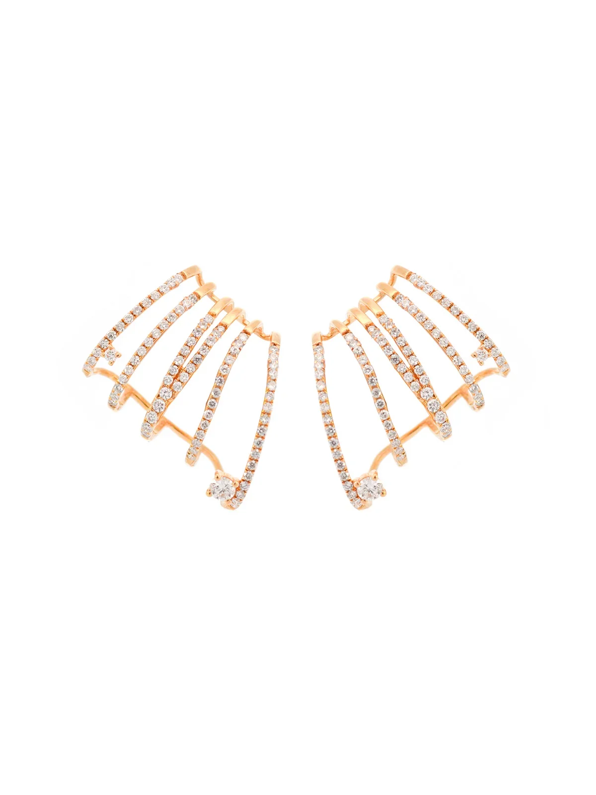 1.32ct Diamond 18K Gold Climber Earrings