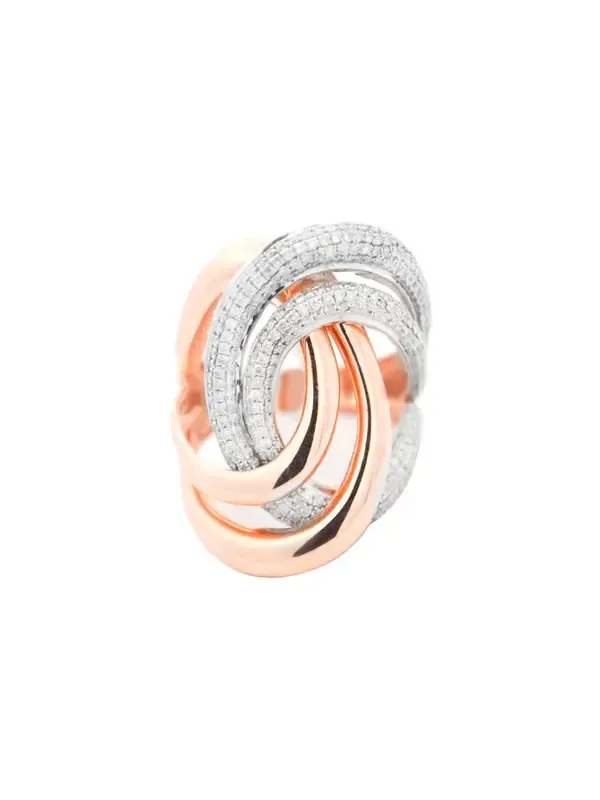1.36ct Diamond 14K Gold Crossover Ring