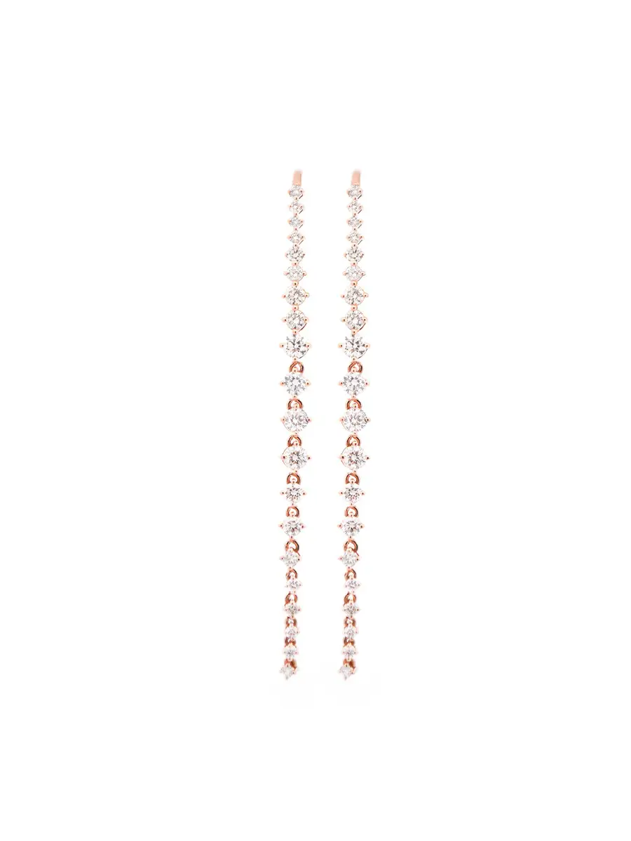Wish Fine Jewelry 1.37ct Diamond 18K Gold Linear Cascade Climber Earrings | Thumbnail 2 Wish Fine Jewelry 1.37ct Diamond 18K Gold Linear Cascade Climber Earrings | Thumbnail 2