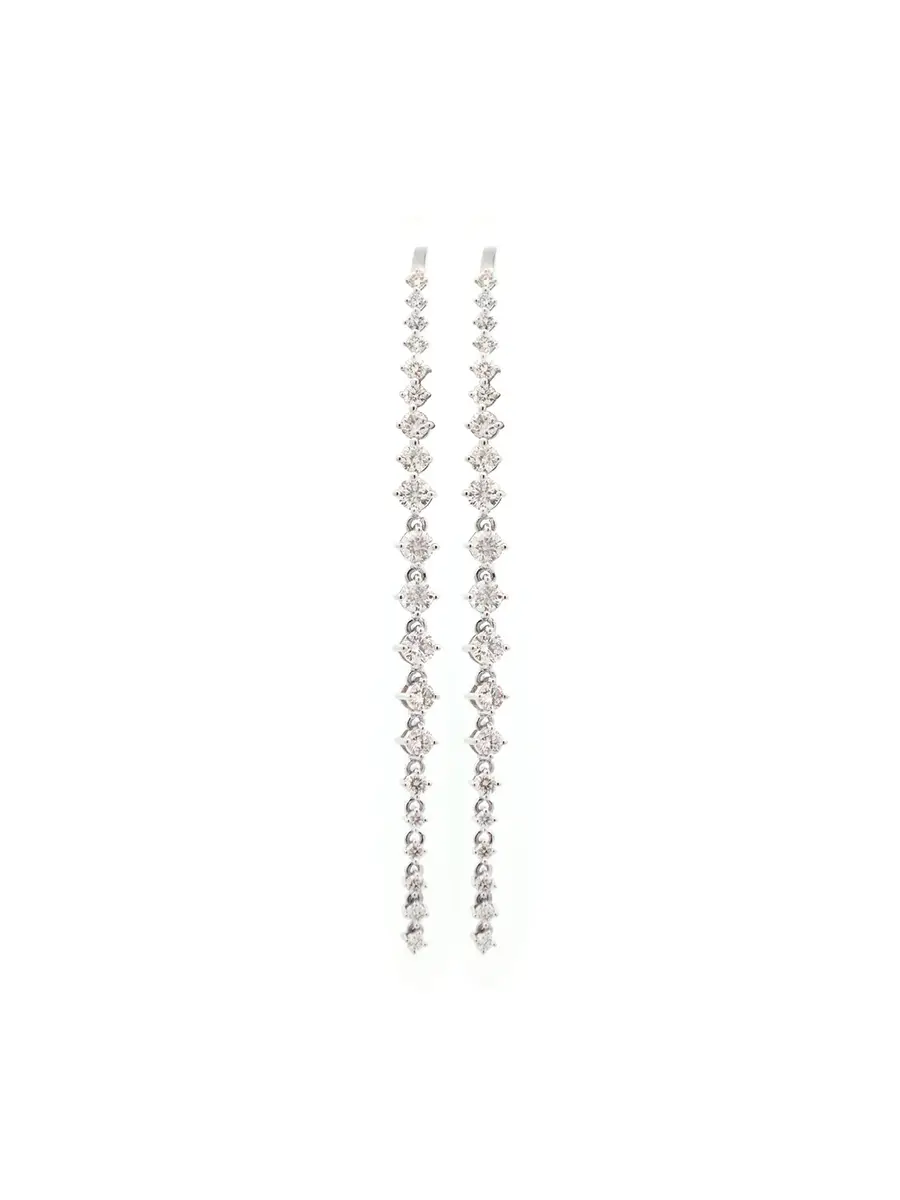 Wish Fine Jewelry 1.37ct Diamond 18K Gold Linear Cascade Climber Earrings | Thumbnail 6 Wish Fine Jewelry 1.37ct Diamond 18K Gold Linear Cascade Climber Earrings | Thumbnail 6