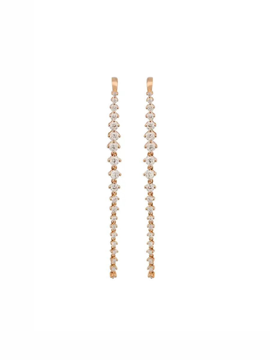Wish Fine Jewelry 1.37ct Diamond 18K Gold Linear Cascade Climber Earrings | Image 1 Wish Fine Jewelry 1.37ct Diamond 18K Gold Linear Cascade Climber Earrings | Image 1