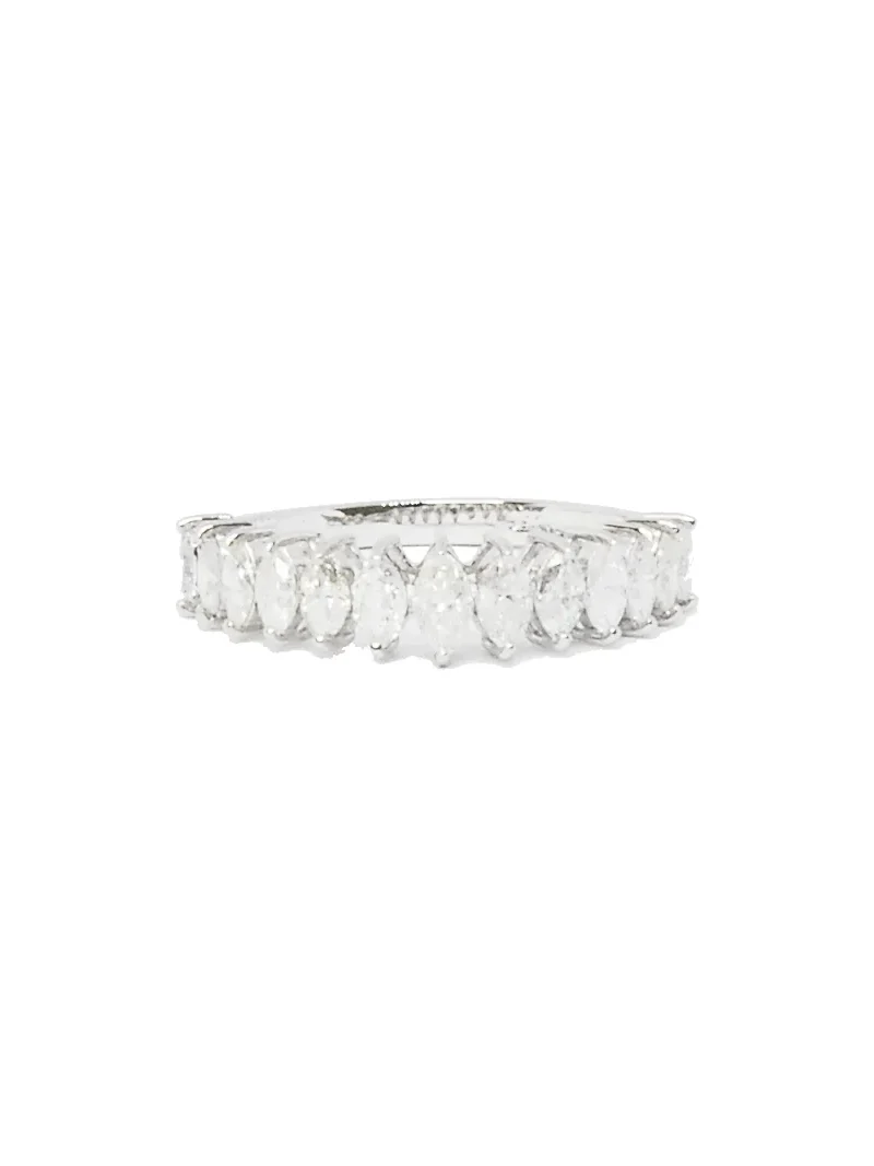 1.47ct Marquise Diamond 18K Gold Half Eternity Ring