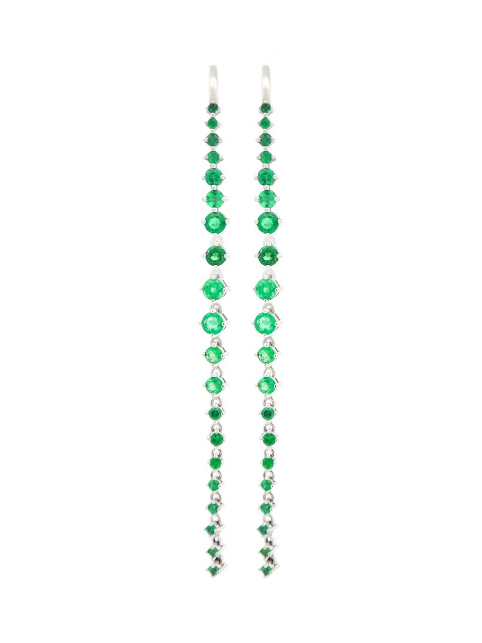1.50ct Emerald 18K Gold Linear Cascade Earrings 1.50ct Emerald 18K Gold Linear Cascade Earrings