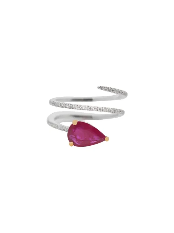 1.69ct Diamond Ruby 14K Gold Spiral Ring 1.69ct Diamond Ruby 14K Gold Spiral Ring