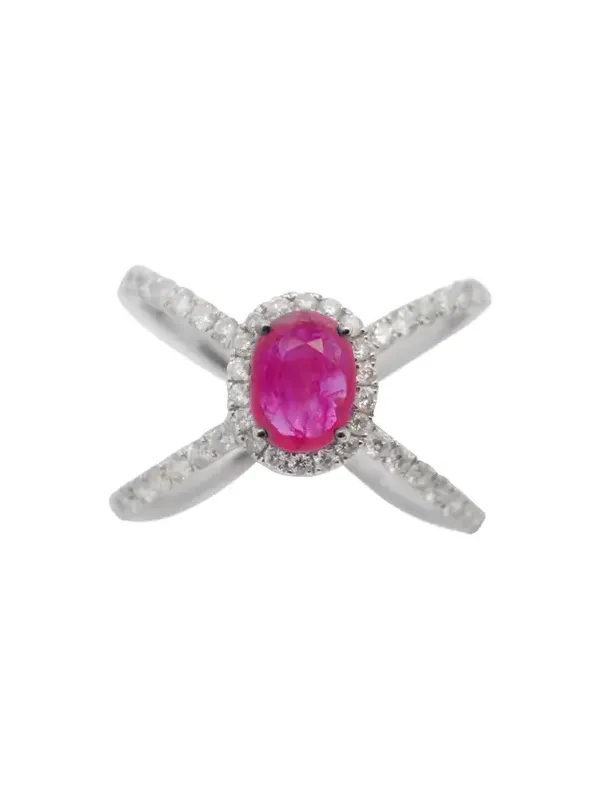 1.80ct Diamond Ruby 18K Gold Open Shank Ring 1.80ct Diamond Ruby 18K Gold Open Shank Ring