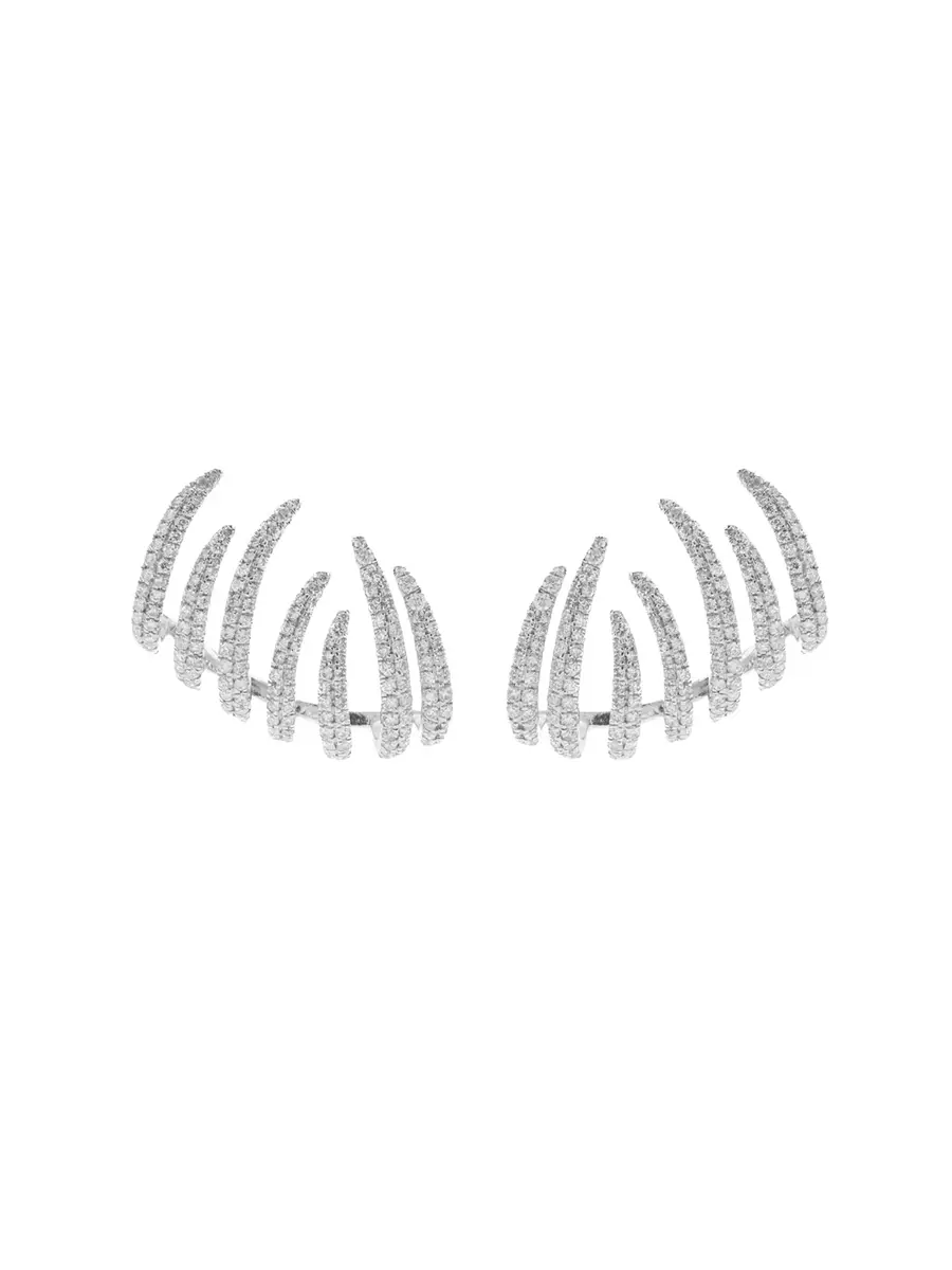 Wish Fine Jewelry 1.82ct Diamond 18K Gold Fire Flames Climber Earrings | Thumbnail 2 Wish Fine Jewelry 1.82ct Diamond 18K Gold Fire Flames Climber Earrings | Thumbnail 2