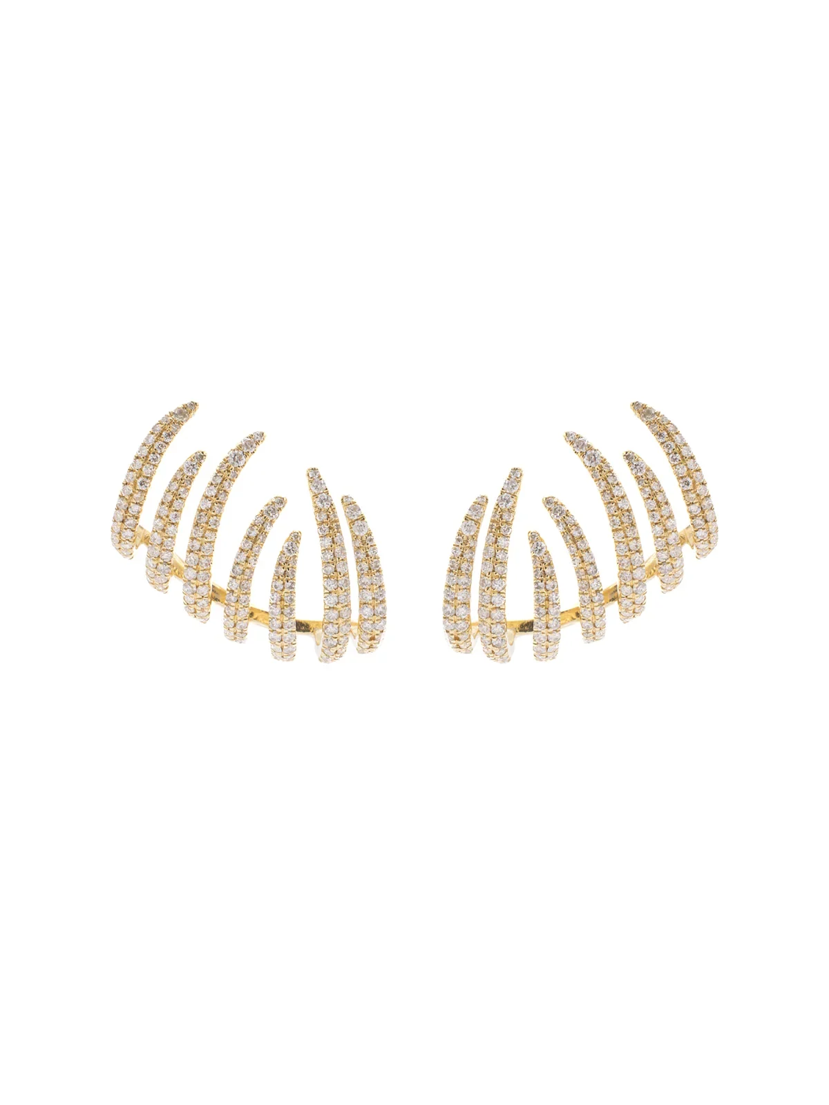 1.82ct Diamond 18K Gold Fire Flames Climber Earrings 1.82ct Diamond 18K Gold Fire Flames Climber Earrings