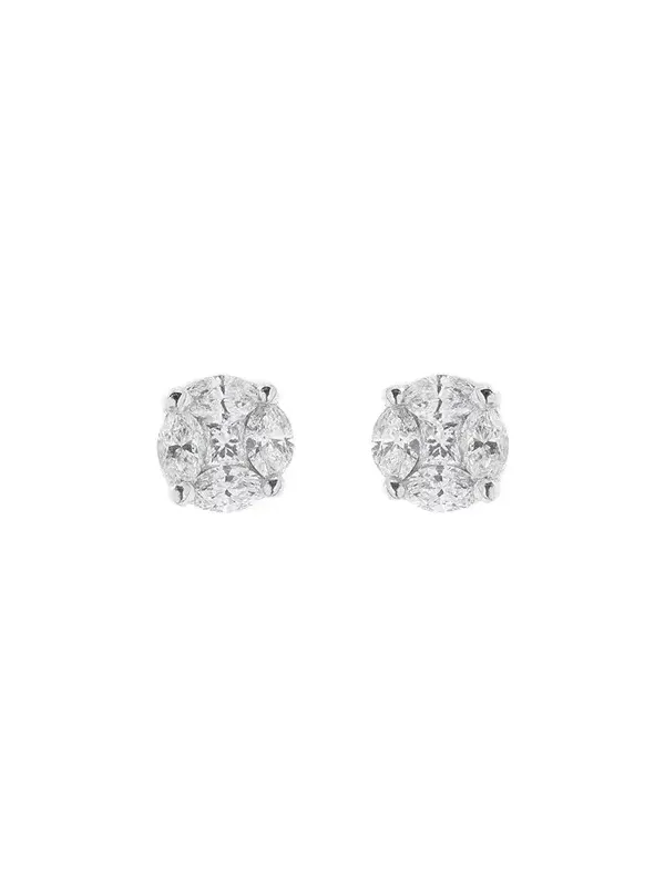 1.88cts Diamond 18K Gold Illusion Stud Earrings 1.88cts Diamond 18K Gold Illusion Stud Earrings