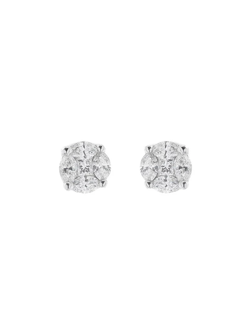1.88cts Diamond 18K Gold Illusion Stud Earrings 1.88cts Diamond 18K Gold Illusion Stud Earrings