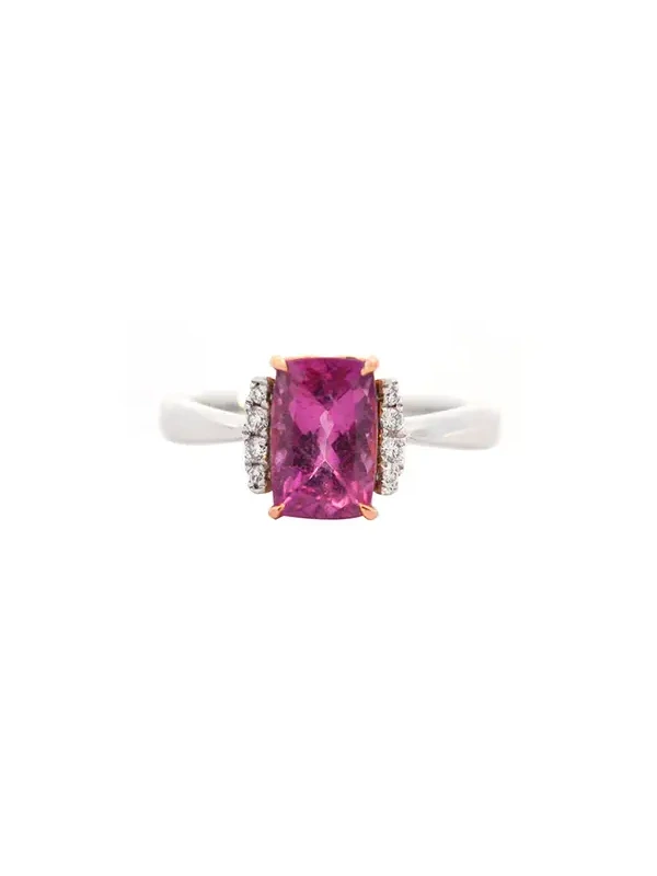 1.8cts Toumaline Diamond 18K Gold Ring