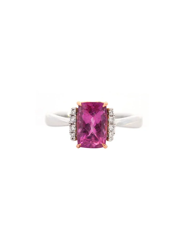 1.8cts Toumaline Diamond 18K Gold Ring