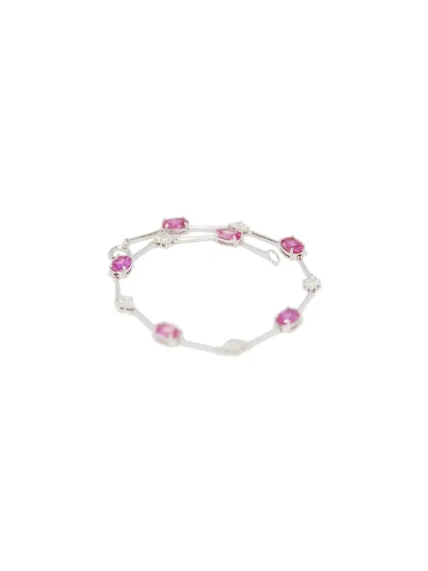 1.94ct Diamond Pink Sapphire 18K Gold Tennis Bracelet